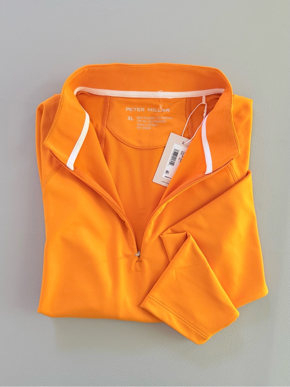 Peter Millar Women's XL Orange Raglan Sleeve Perth Layer Shirt Sweatshirt - New